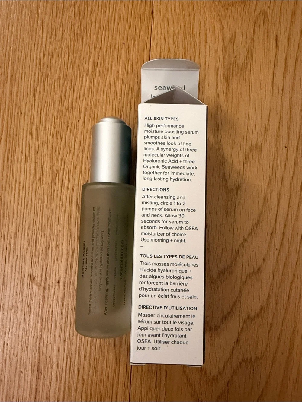 NEW Osea Hyaluronic Sea Serum 30 ml - some cosmetic scratches only to bottle